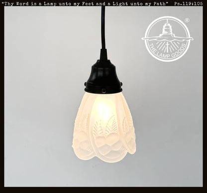 Frosted Embossed Fruit and Leaf Sconce or Pendant