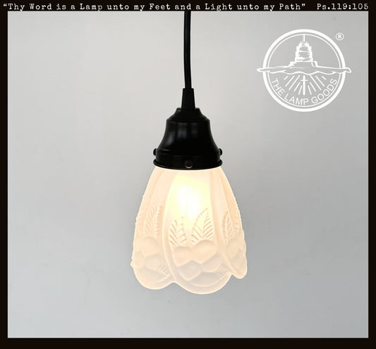 Frosted Embossed Fruit and Leaf Sconce or Pendant