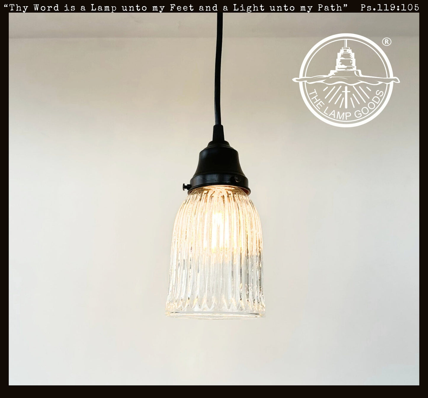 Tall Holophane Antique 1940's Pendant