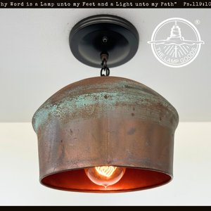 HANDCRAFTED Copper Pendant Light Fixture With Chain