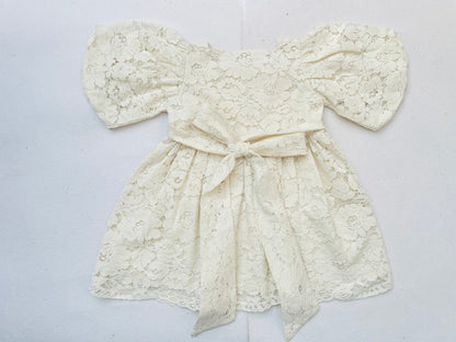 Cream Lace Christmas Girl's Dress