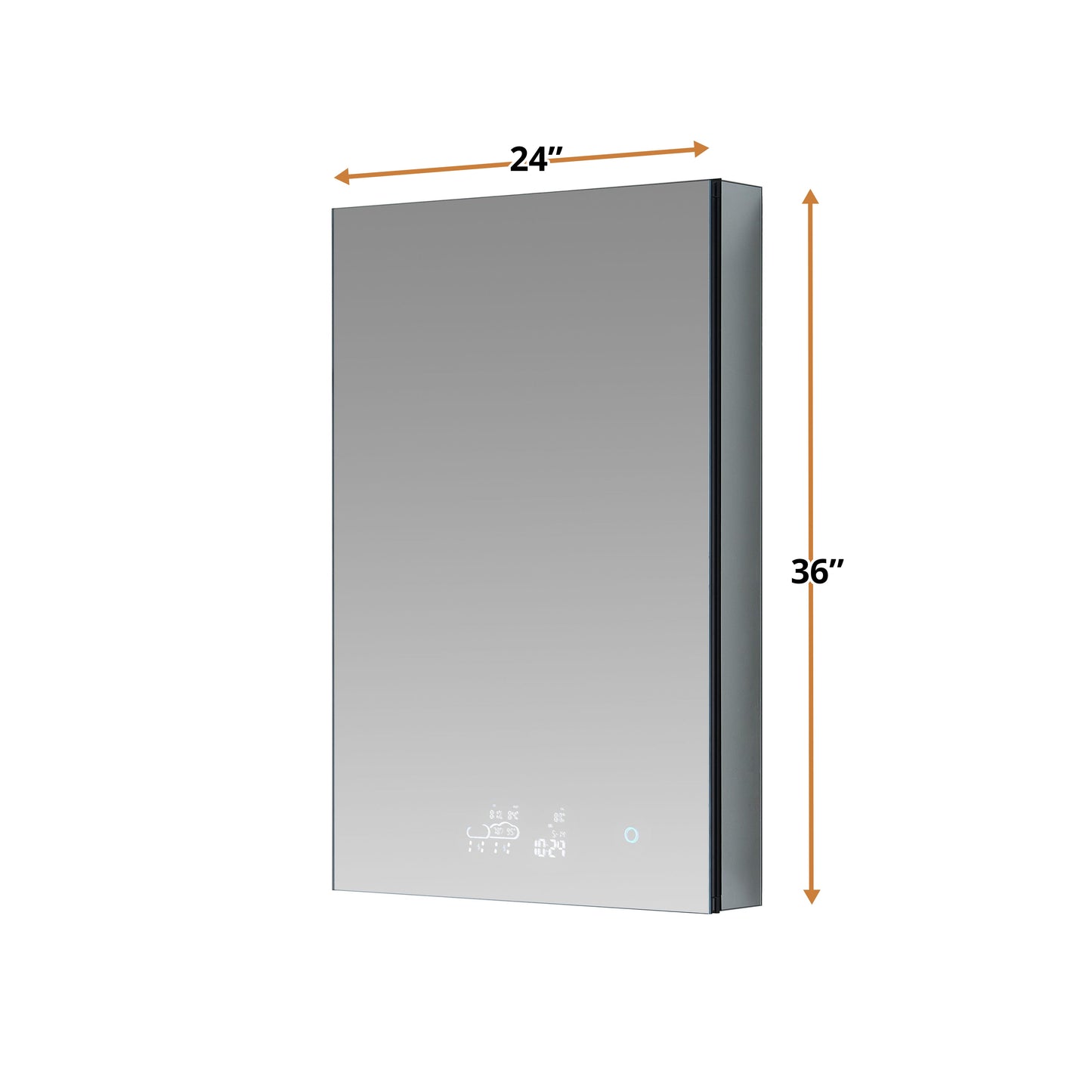 Savera 24 in. W x 36 in. H Recessed or Surface-Mount LED Mirror Medicine Cabinet with Defogger