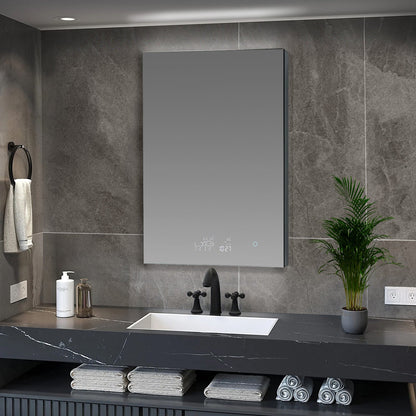 Savera 24 in. W x 36 in. H Recessed or Surface-Mount LED Mirror Medicine Cabinet with Defogger
