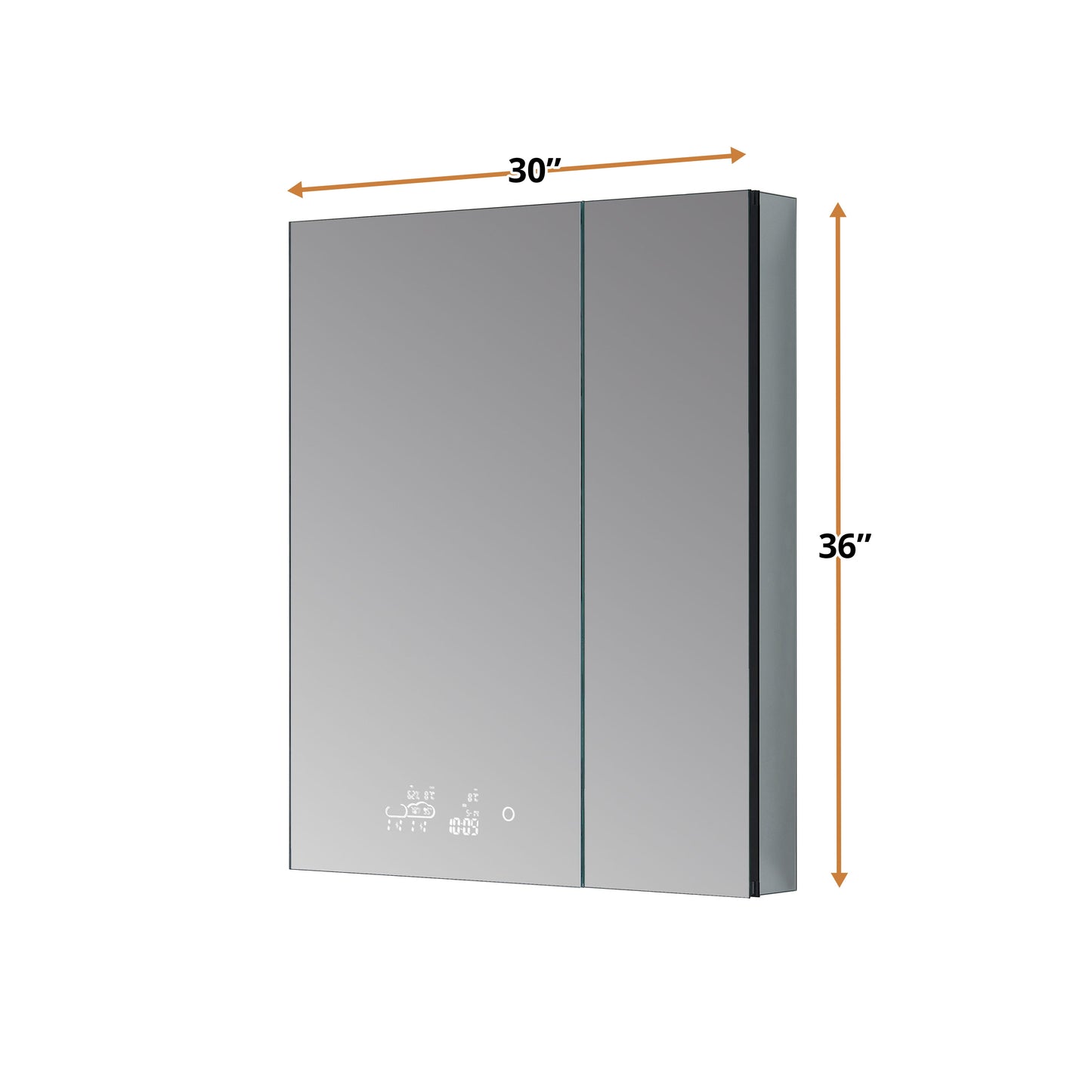 Savera 30 in. W x 36 in. H Recessed or Surface-Mount LED Mirror Medicine Cabinet with Defogger