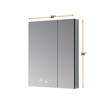 Savera 30 in. W x 36 in. H Recessed or Surface-Mount LED Mirror Medicine Cabinet with Defogger