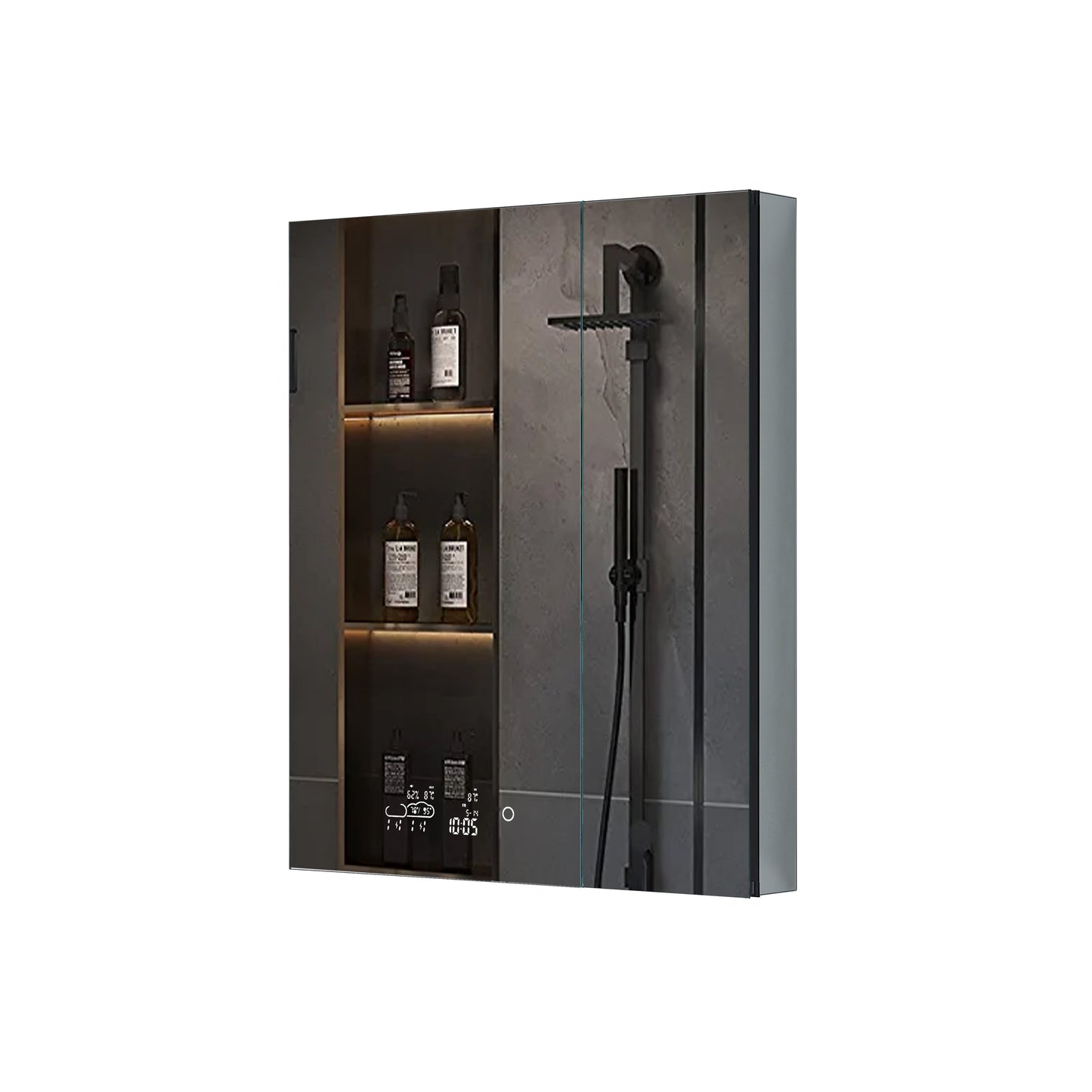 Savera 30 in. W x 36 in. H Recessed or Surface-Mount LED Mirror Medicine Cabinet with Defogger