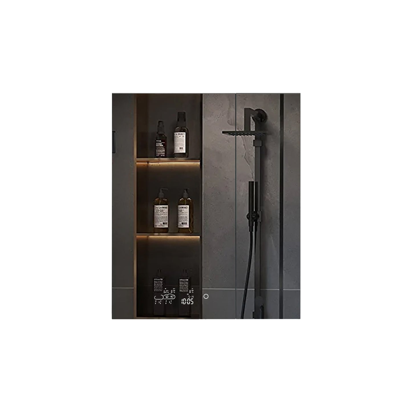 Savera 30 in. W x 36 in. H Recessed or Surface-Mount LED Mirror Medicine Cabinet with Defogger