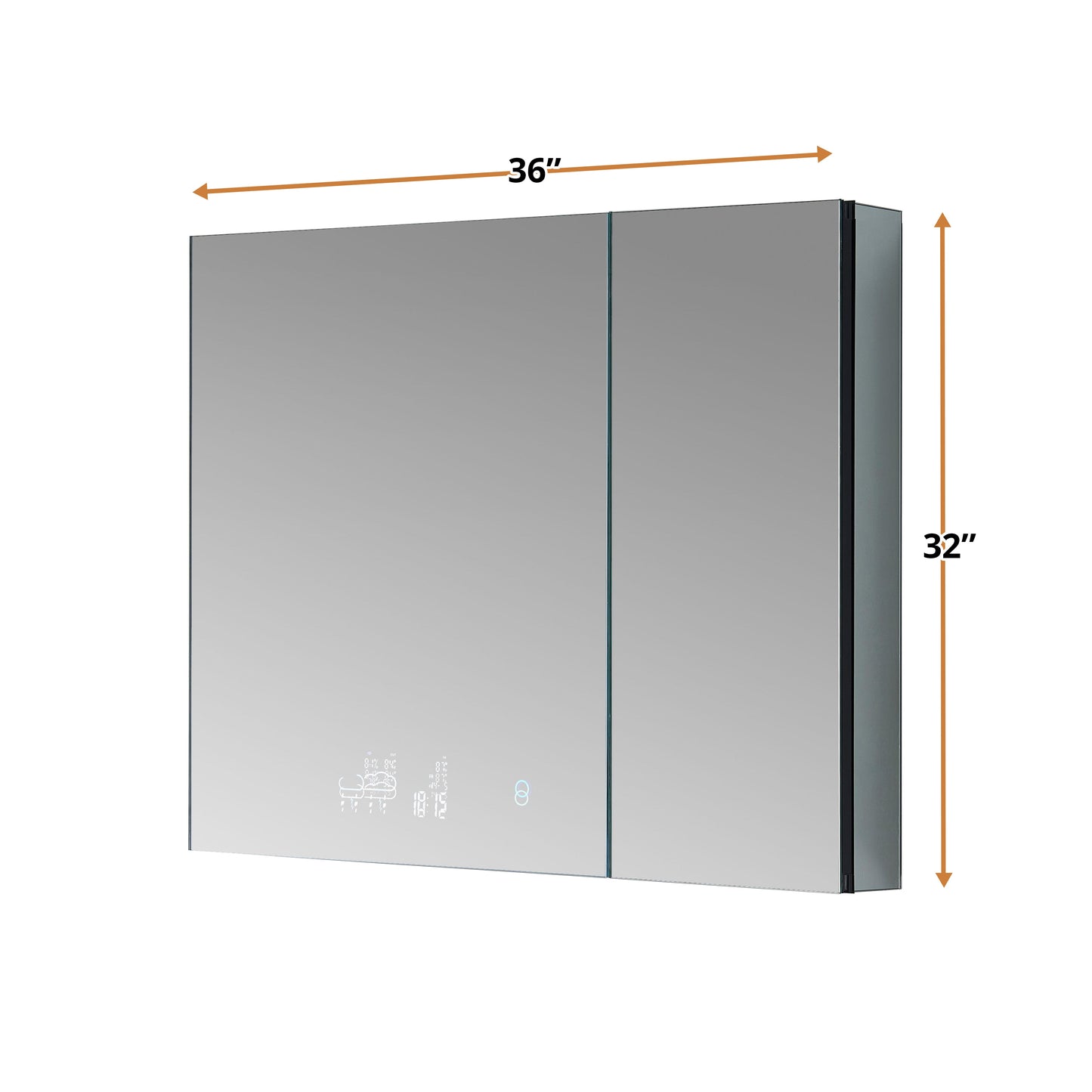 Savera 36 in. W x 32 in. H Recessed or Surface-Mount LED Mirror Medicine Cabinet with Defogger