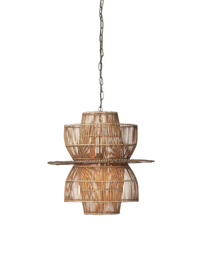 Obsidian Rattan Pendant Light