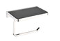 Bagno Bianca Stainless Steel Black Glass Shelf with Toilet Paper Holder