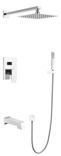Monte Celo 1-Spray Tub and Shower Faucet Combo with Square Showerhead and Handheld Shower Wand