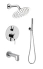 Salamonio 1-Spray Tub and Shower Faucet Combo with Round Showerhead and Handheld Shower Wand