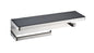 Bagno Bianca Stainless Steel Black Glass Shelf with Towel Bar & Robe Hook