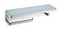 Bagno Bianca Stainless Steel White Glass Shelf with Towel Bar & Robe Hook
