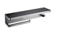 Bagno Bianca Stainless Steel Black Glass Shelf with Towel Bar & Robe Hook