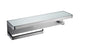 Bagno Bianca Stainless Steel White Glass Shelf with Towel Bar & Robe Hook