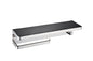 Bagno Bianca Stainless Steel Black Glass Shelf with Towel Bar & Robe Hook