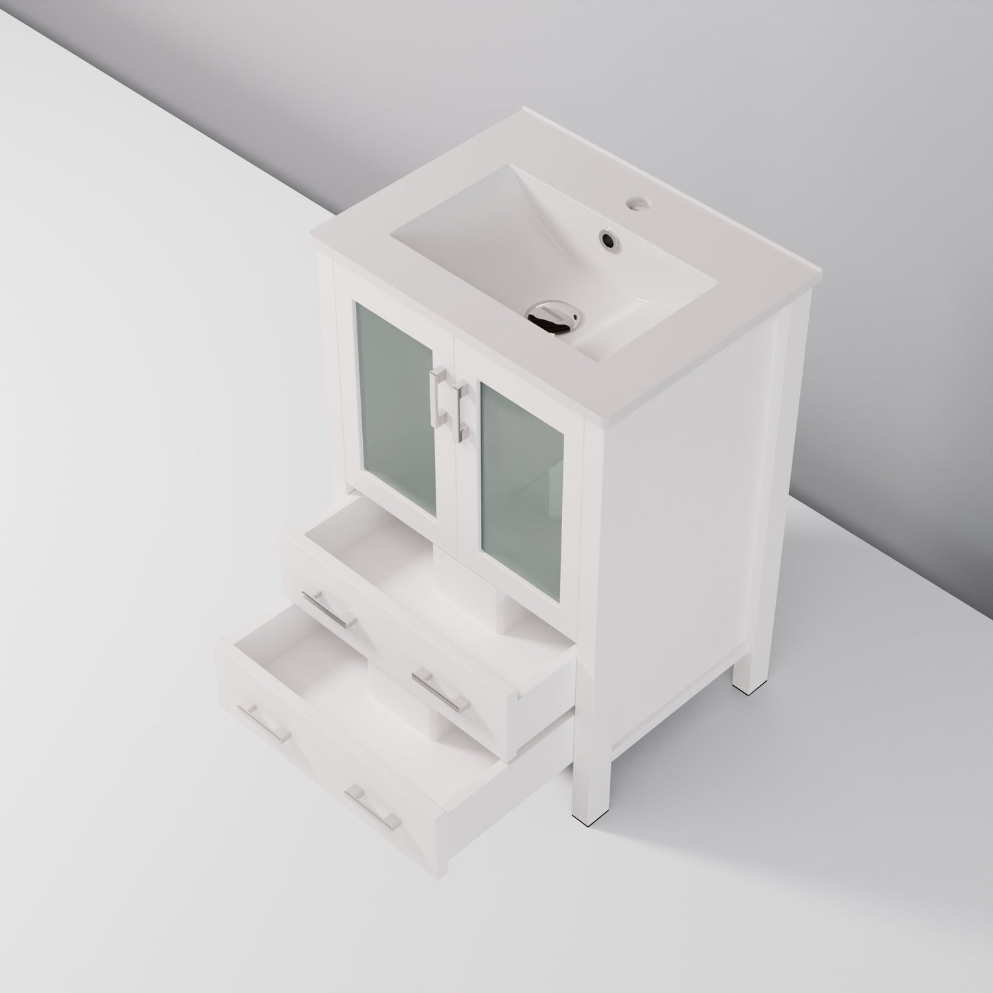 Volez 24 in W x 18.25 in D White Bath Vanity