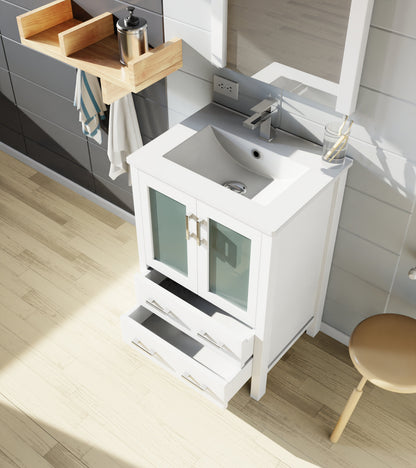 Volez 24 in W x 18.25 in D White Bath Vanity