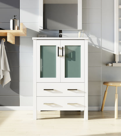 Volez 24 in W x 18.25 in D White Bath Vanity