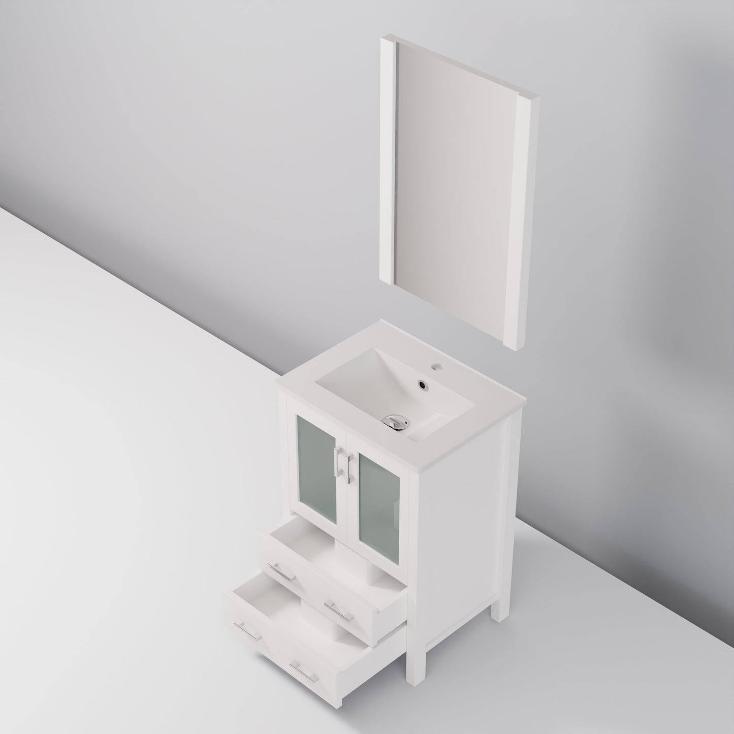 Volez 24 in W x 18.25 in D White Bath Vanity