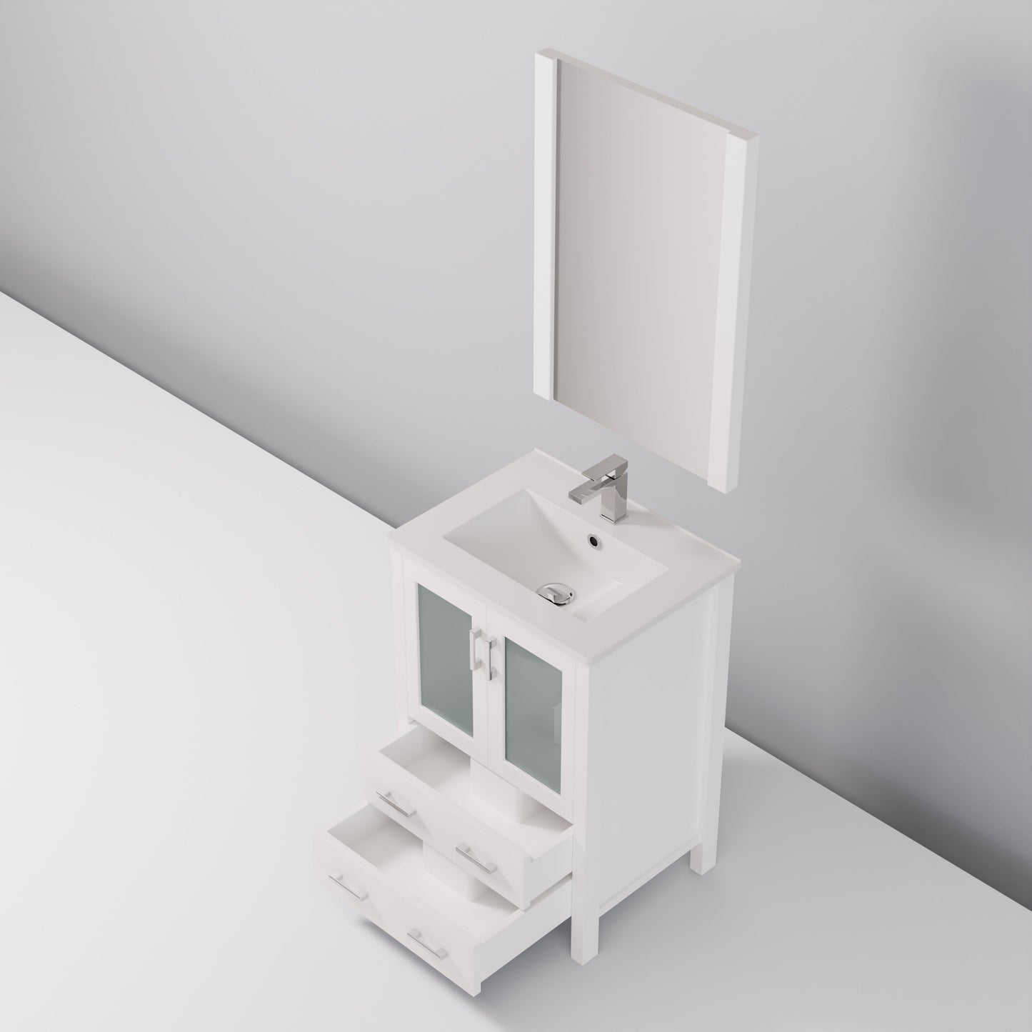 Volez 24 in W x 18.25 in D White Bath Vanity