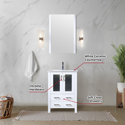Volez 24 in W x 18.25 in D White Bath Vanity