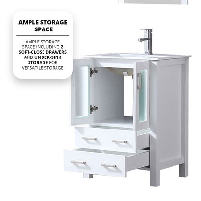 Volez 24 in W x 18.25 in D White Bath Vanity