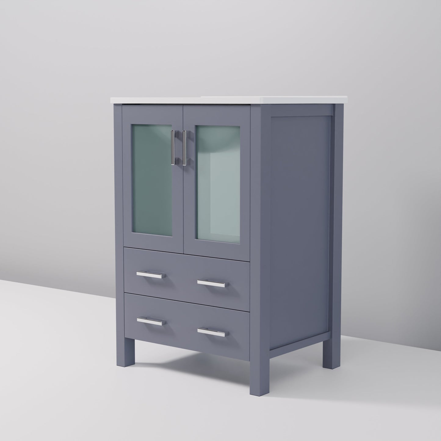 Volez 24 in W x 18.25 in D Dark Grey Bath Vanity