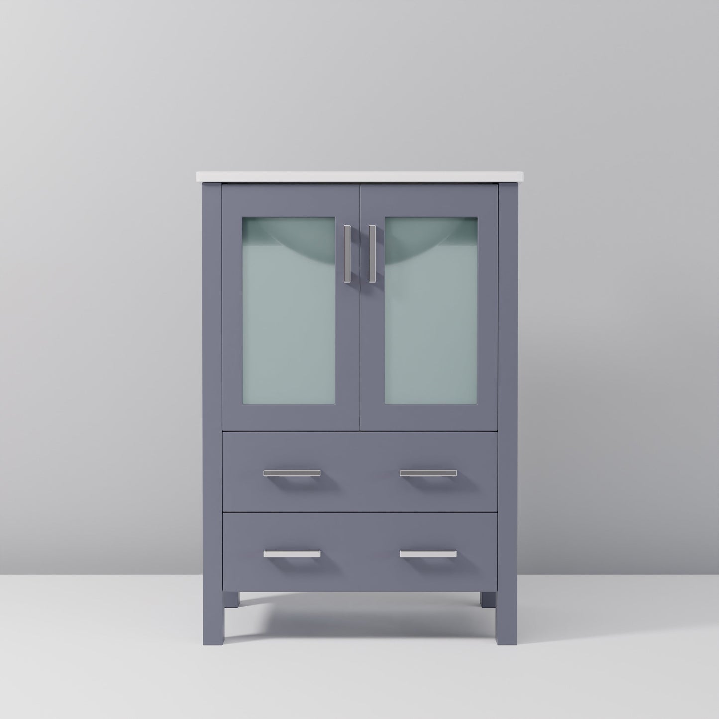 Volez 24 in W x 18.25 in D Dark Grey Bath Vanity