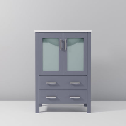 Volez 24 in W x 18.25 in D Dark Grey Bath Vanity