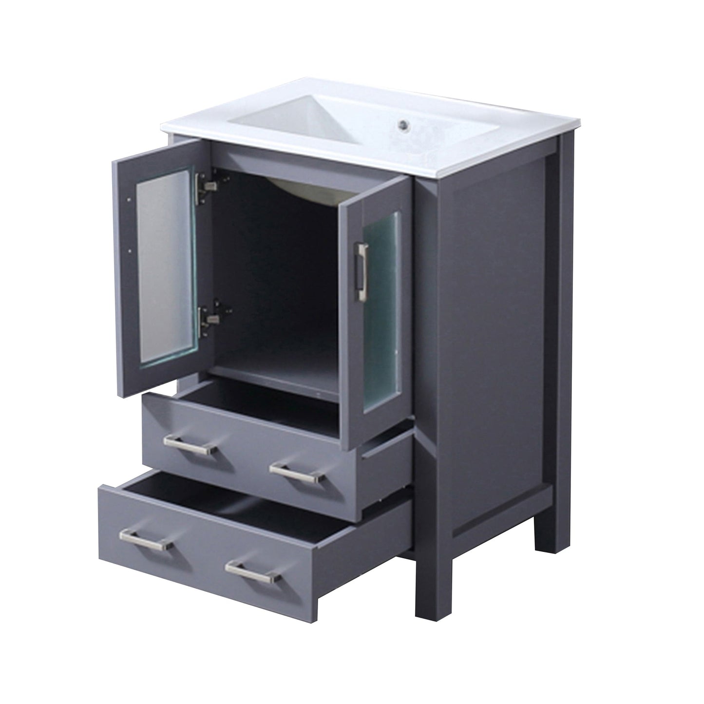 Volez 24 in W x 18.25 in D Dark Grey Bath Vanity