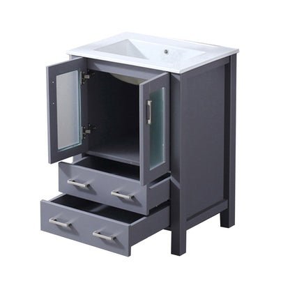 Volez 24 in W x 18.25 in D Dark Grey Bath Vanity