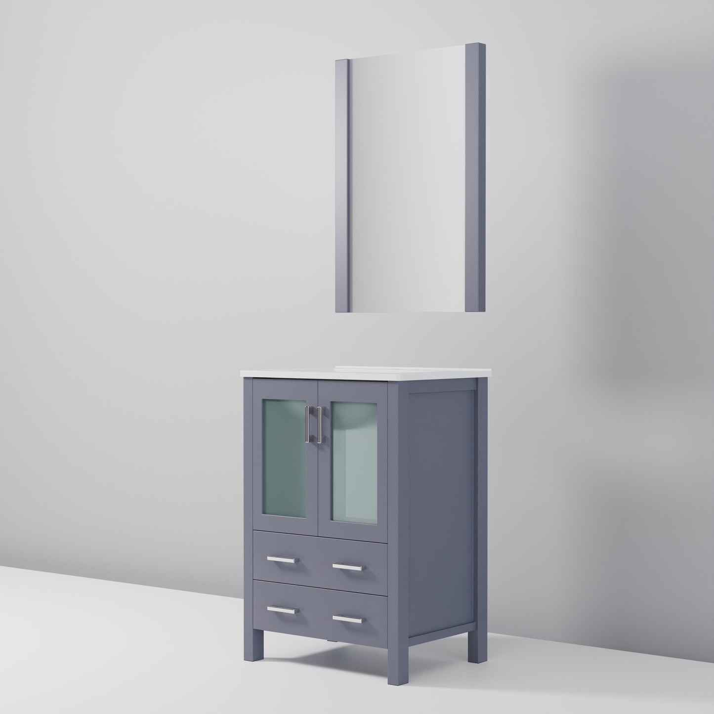 Volez 24 in W x 18.25 in D Dark Grey Bath Vanity