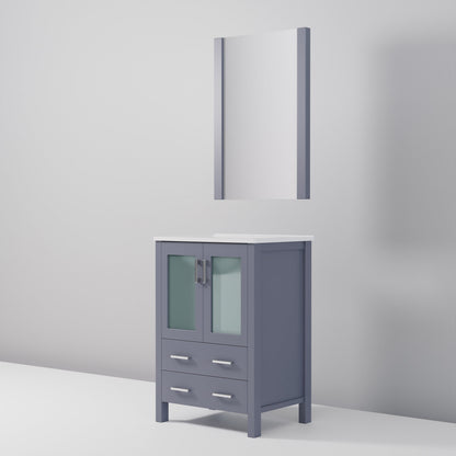 Volez 24 in W x 18.25 in D Dark Grey Bath Vanity