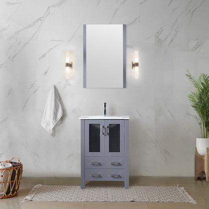 Volez 24 in W x 18.25 in D Dark Grey Bath Vanity