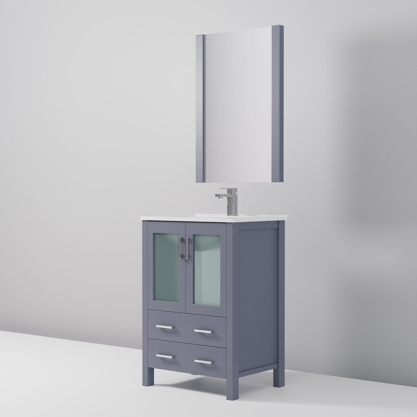 Volez 24 in W x 18.25 in D Dark Grey Bath Vanity