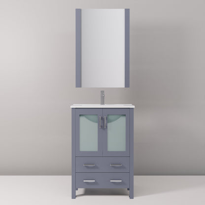 Volez 24 in W x 18.25 in D Dark Grey Bath Vanity