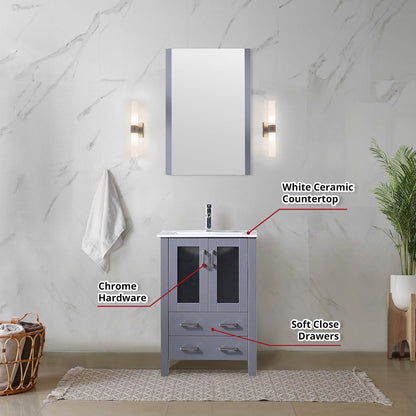 Volez 24 in W x 18.25 in D Dark Grey Bath Vanity