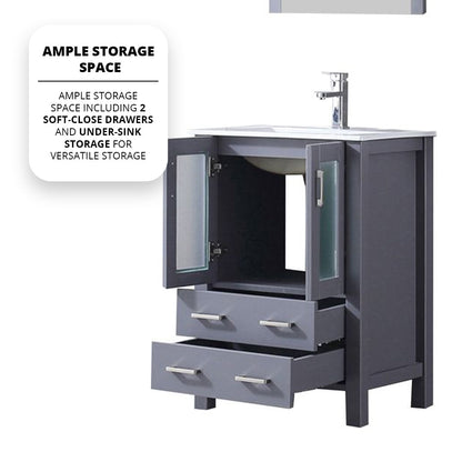 Volez 24 in W x 18.25 in D Dark Grey Bath Vanity