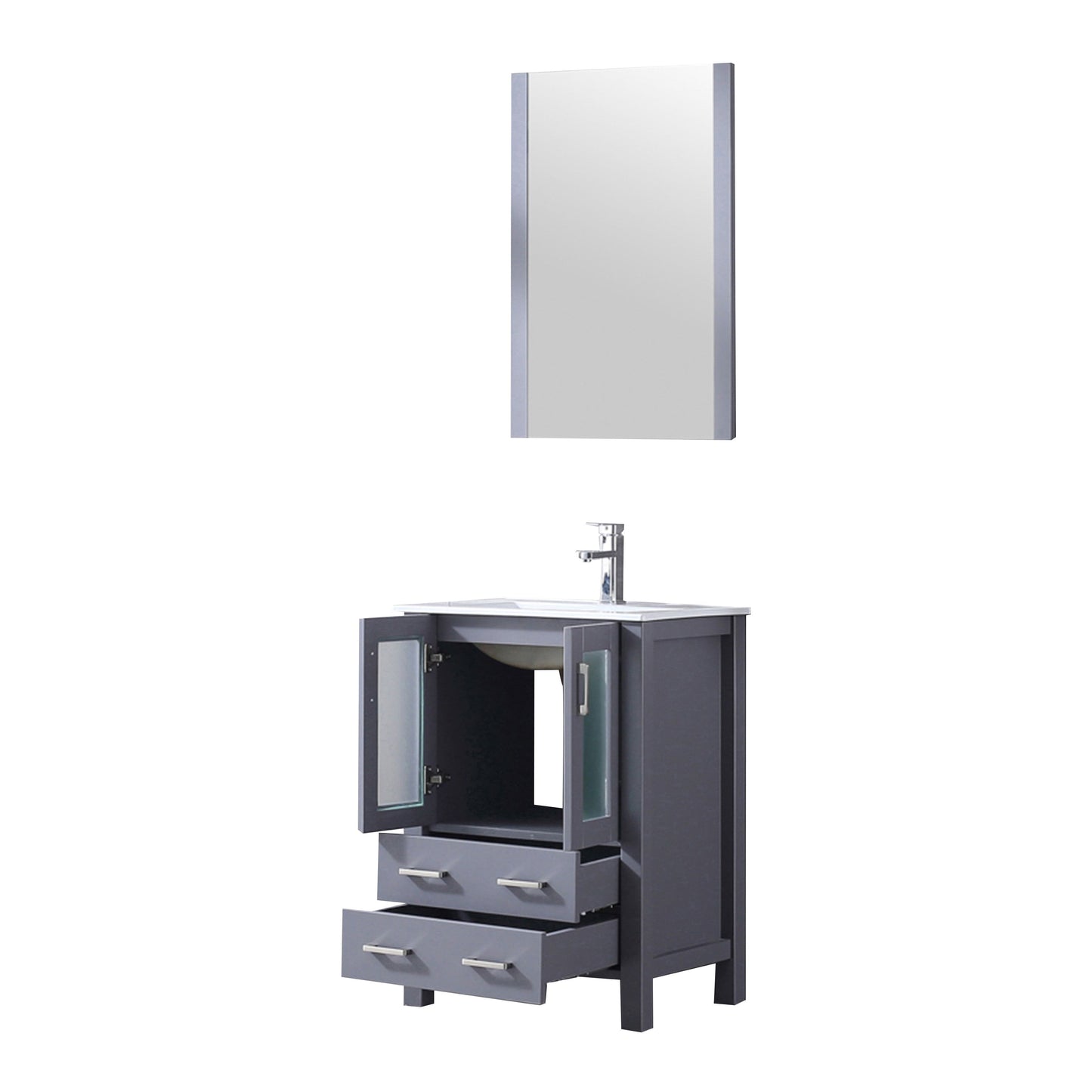 Volez 24 in W x 18.25 in D Dark Grey Bath Vanity