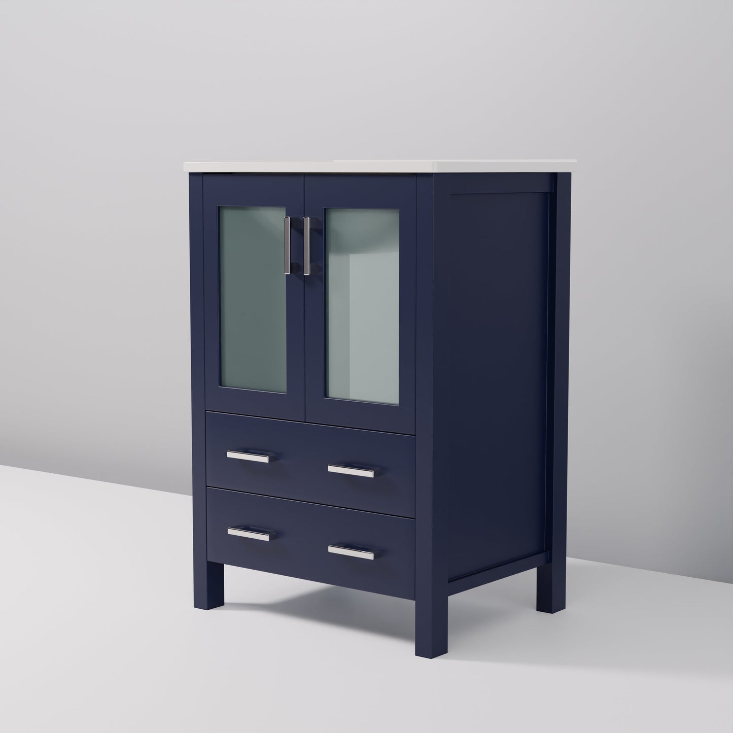 Volez 24 in W x 18.25 in D Navy Blue Bath Vanity