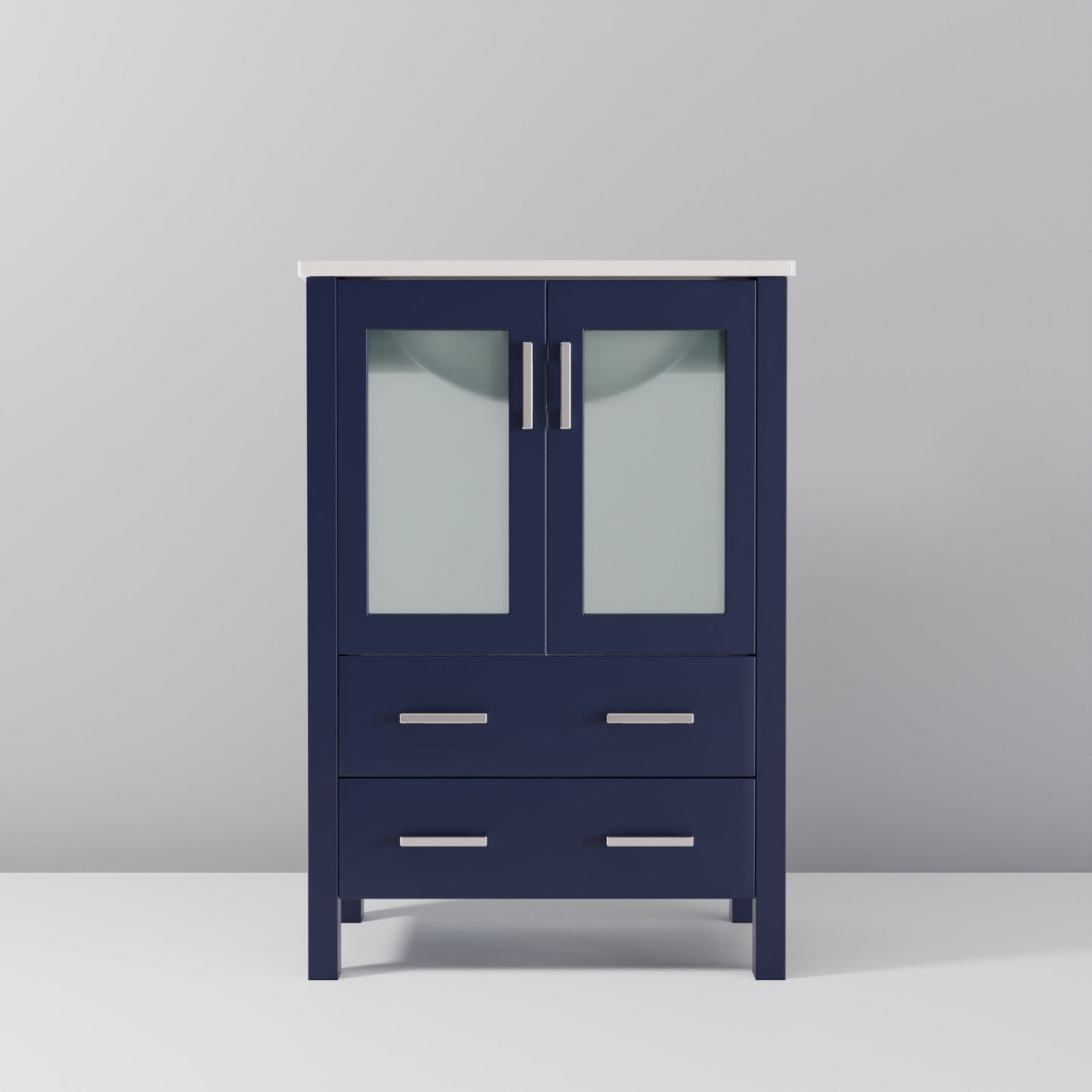 Volez 24 in W x 18.25 in D Navy Blue Bath Vanity