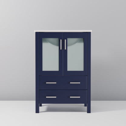 Volez 24 in W x 18.25 in D Navy Blue Bath Vanity