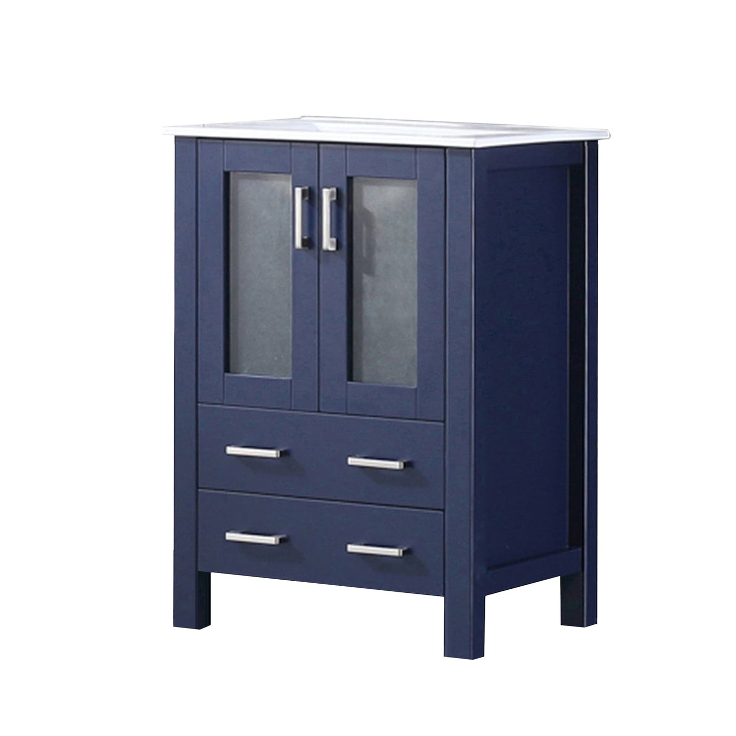 Volez 24 in W x 18.25 in D Navy Blue Bath Vanity