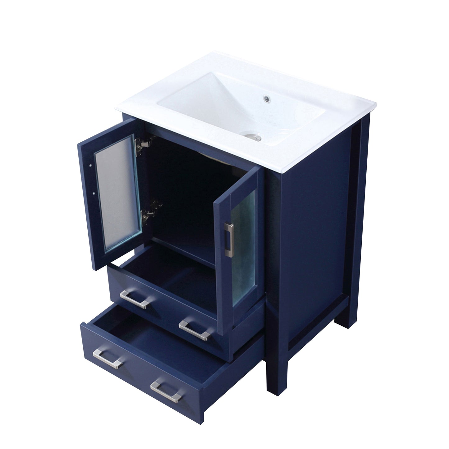 Volez 24 in W x 18.25 in D Navy Blue Bath Vanity