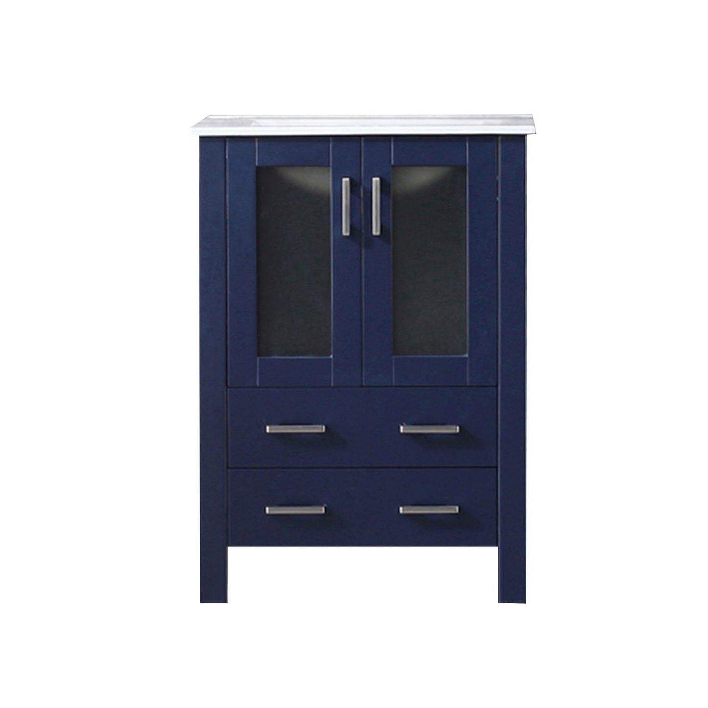 Volez 24 in W x 18.25 in D Navy Blue Bath Vanity
