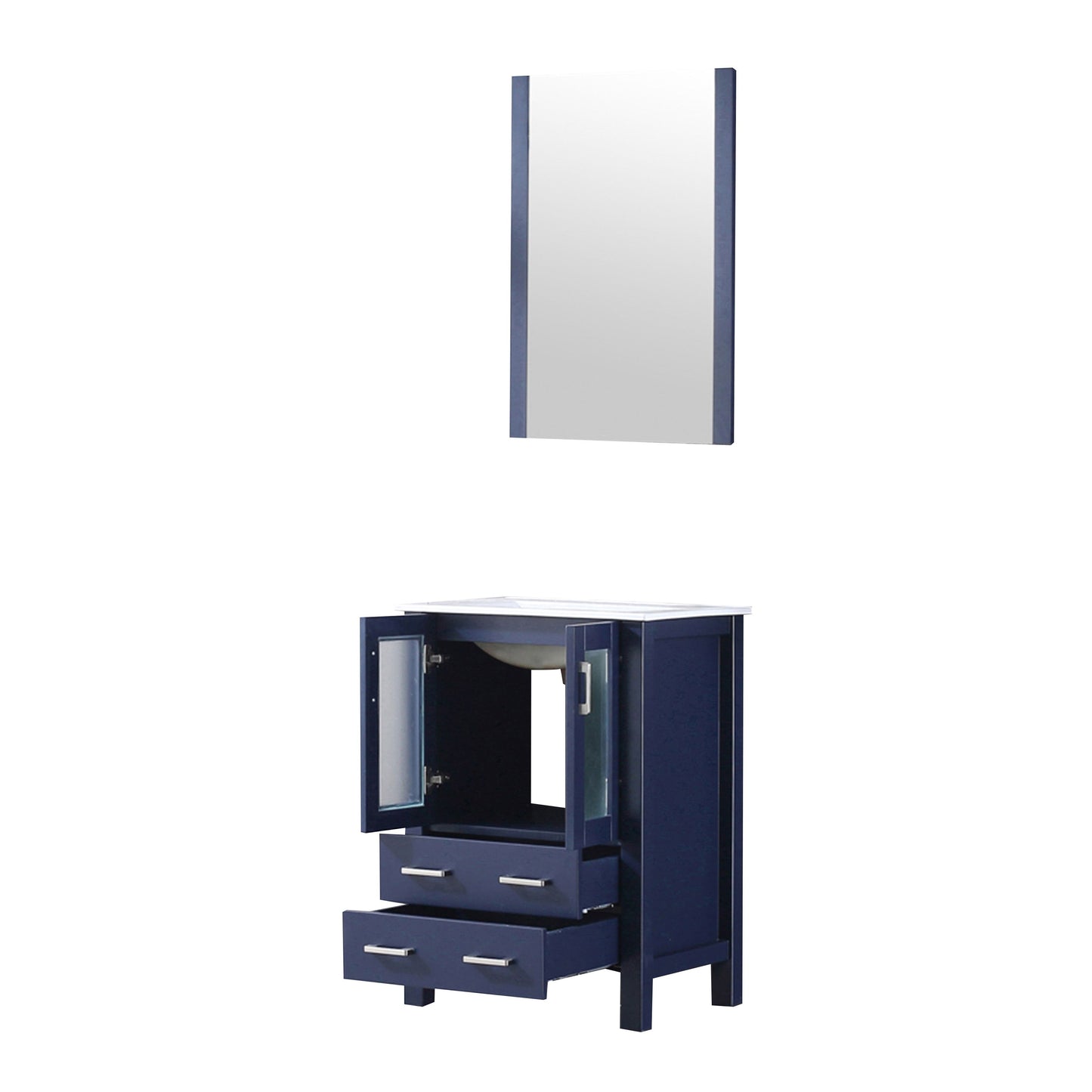 Volez 24 in W x 18.25 in D Navy Blue Bath Vanity