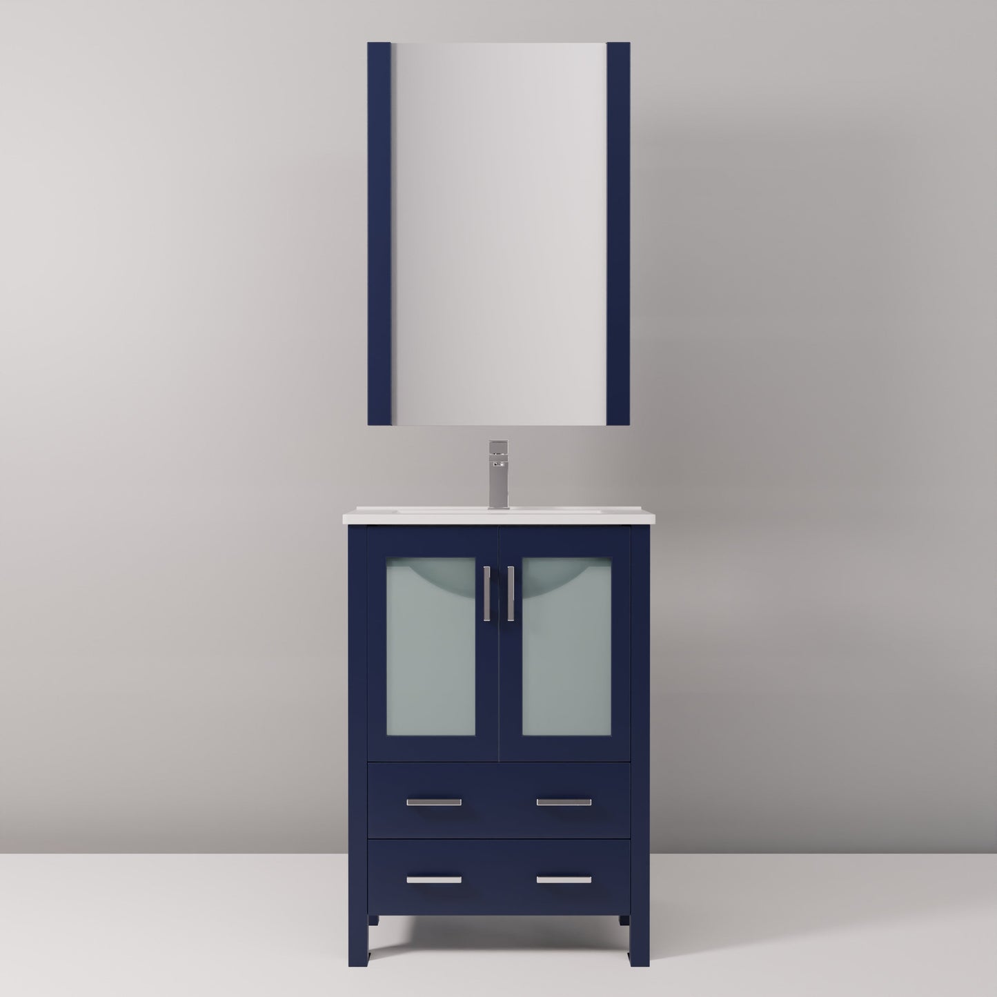 Volez 24 in W x 18.25 in D Navy Blue Bath Vanity
