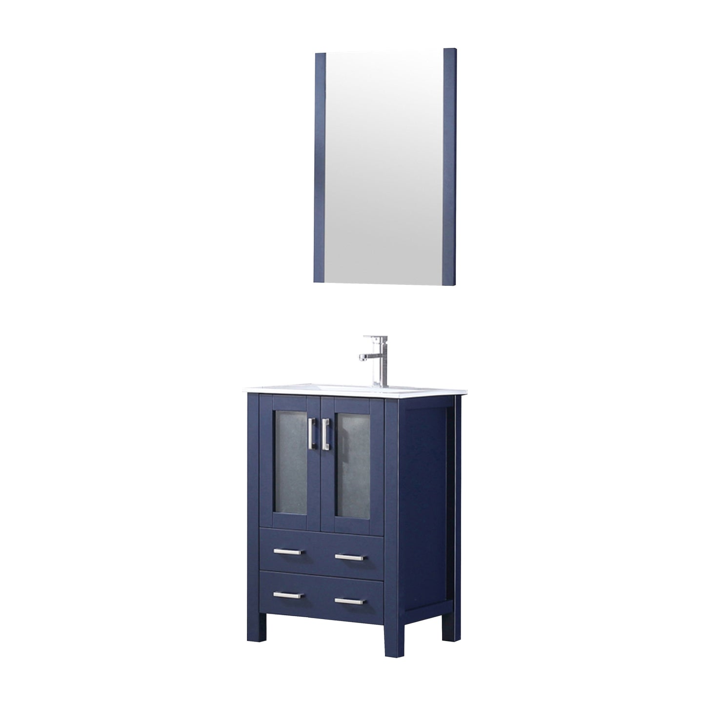 Volez 24 in W x 18.25 in D Navy Blue Bath Vanity